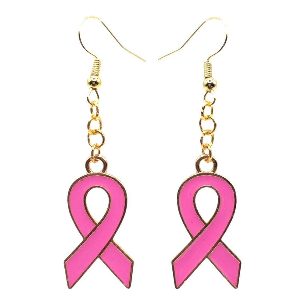 Breast Cancer Awareness Ribbon Earrings Fashion Jewelry Dangle Earrings